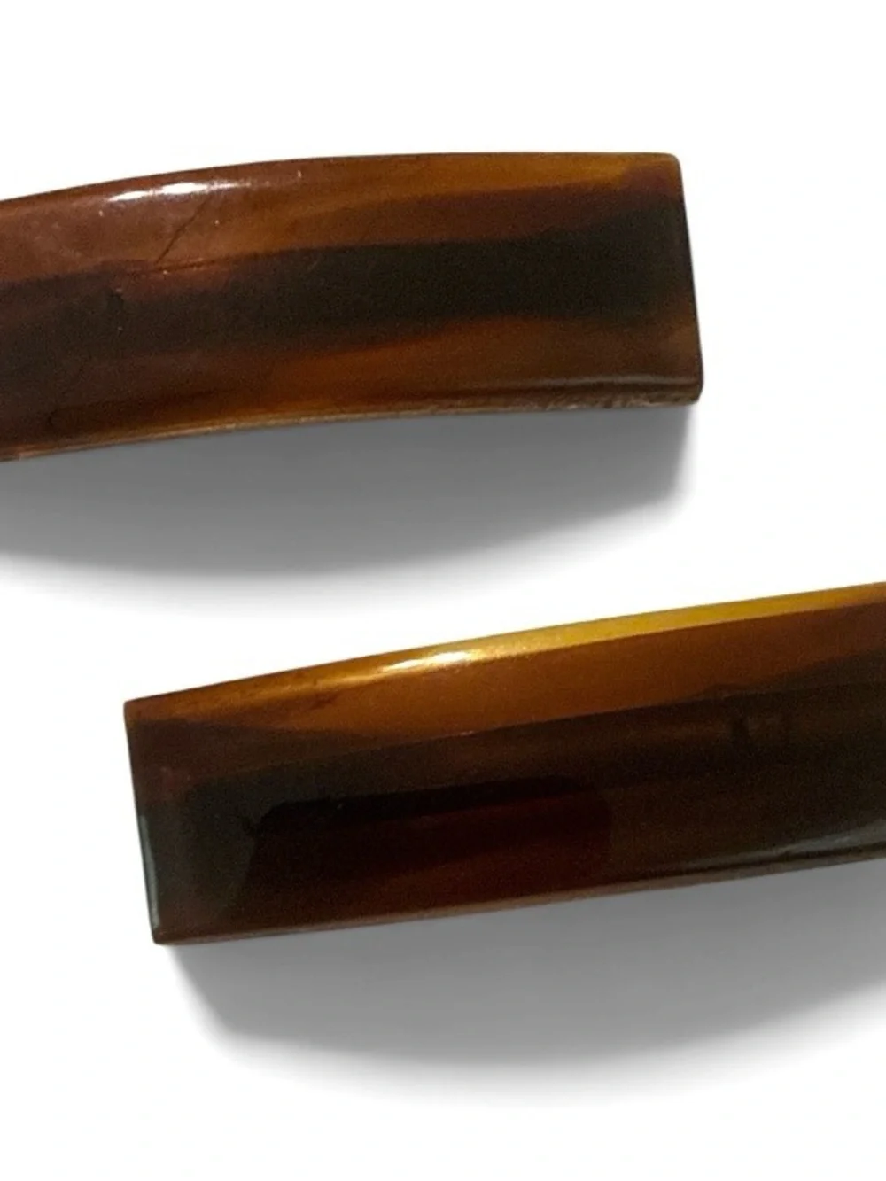 1970’s French Barrettes in Tortoiseshell, Rectangular Shape, 1.75” ,Deadstock